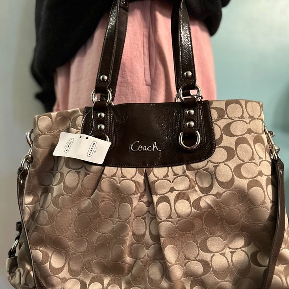 Coach NWT Vintage Ashley Signature Brown Carryall Shoulder Bag F15510 - Picture 4 of 10